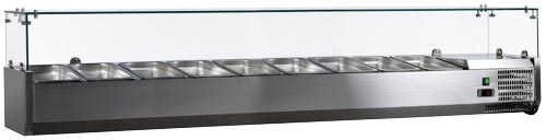79" Refrigerated Topping Rail with Glass Guard