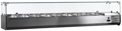 79" Refrigerated Topping Rail with Glass Guard