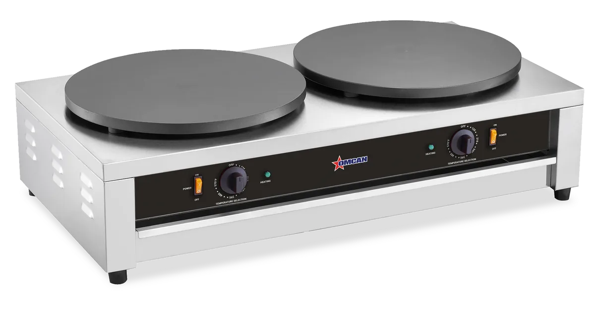 16″ Dual Electric Cast Iron Crepe Maker – 120 V, 2 x 1750W