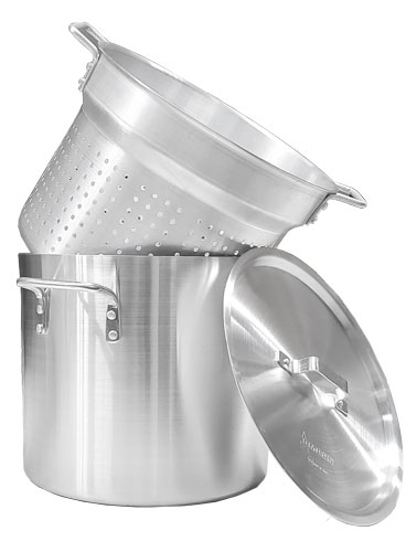 20 QT Aluminum Double Boiler with Perforated Inner Pot