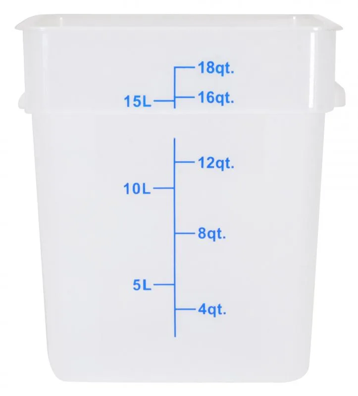 18 qt Polypropylene Translucent Square Food Storage Container