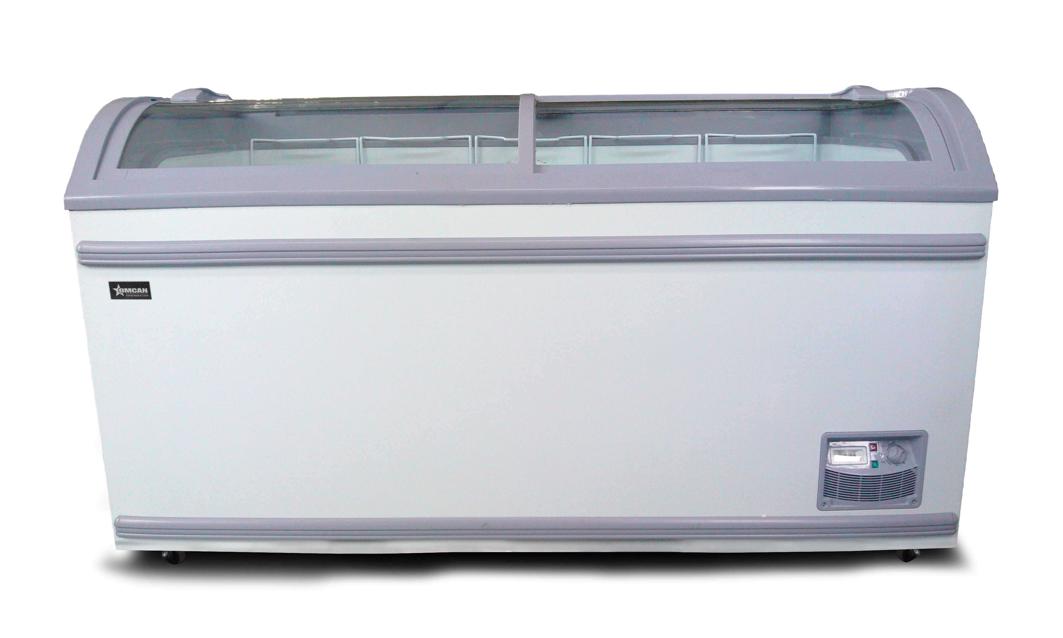 58″ Two (2) Door Ice Cream Display Chest Freezer with Curve Glass Top, 17.7 cu.ft. (501 L)