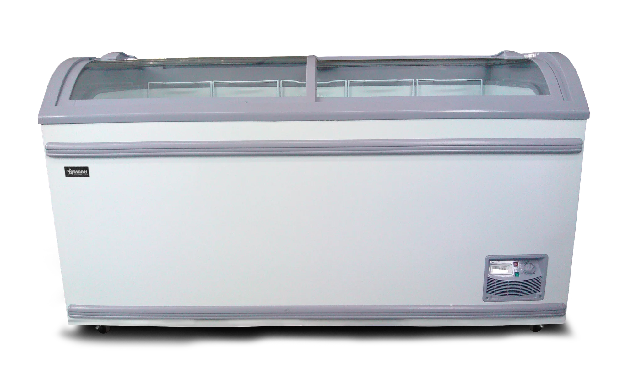 58″ Two (2) Door Ice Cream Display Chest Freezer with Curve Glass Top, 17.7 cu.ft. (501 L)