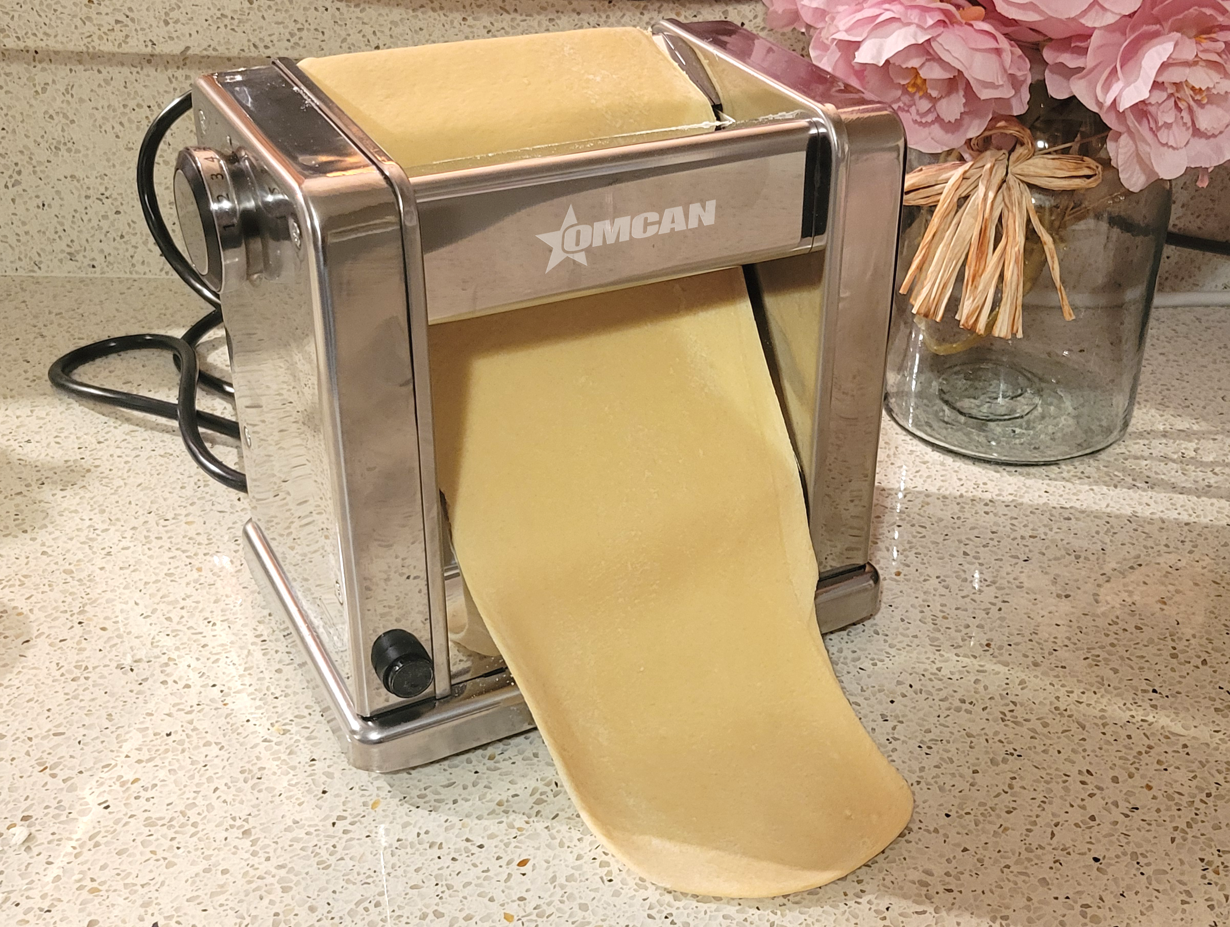 Electric Countertop Pasta Sheeter with 3 Cutters