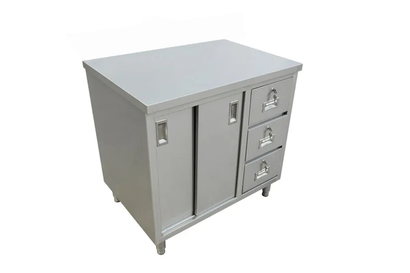 24″ x 48″ Stainless Steel Worktable With Cabinets And Drawers