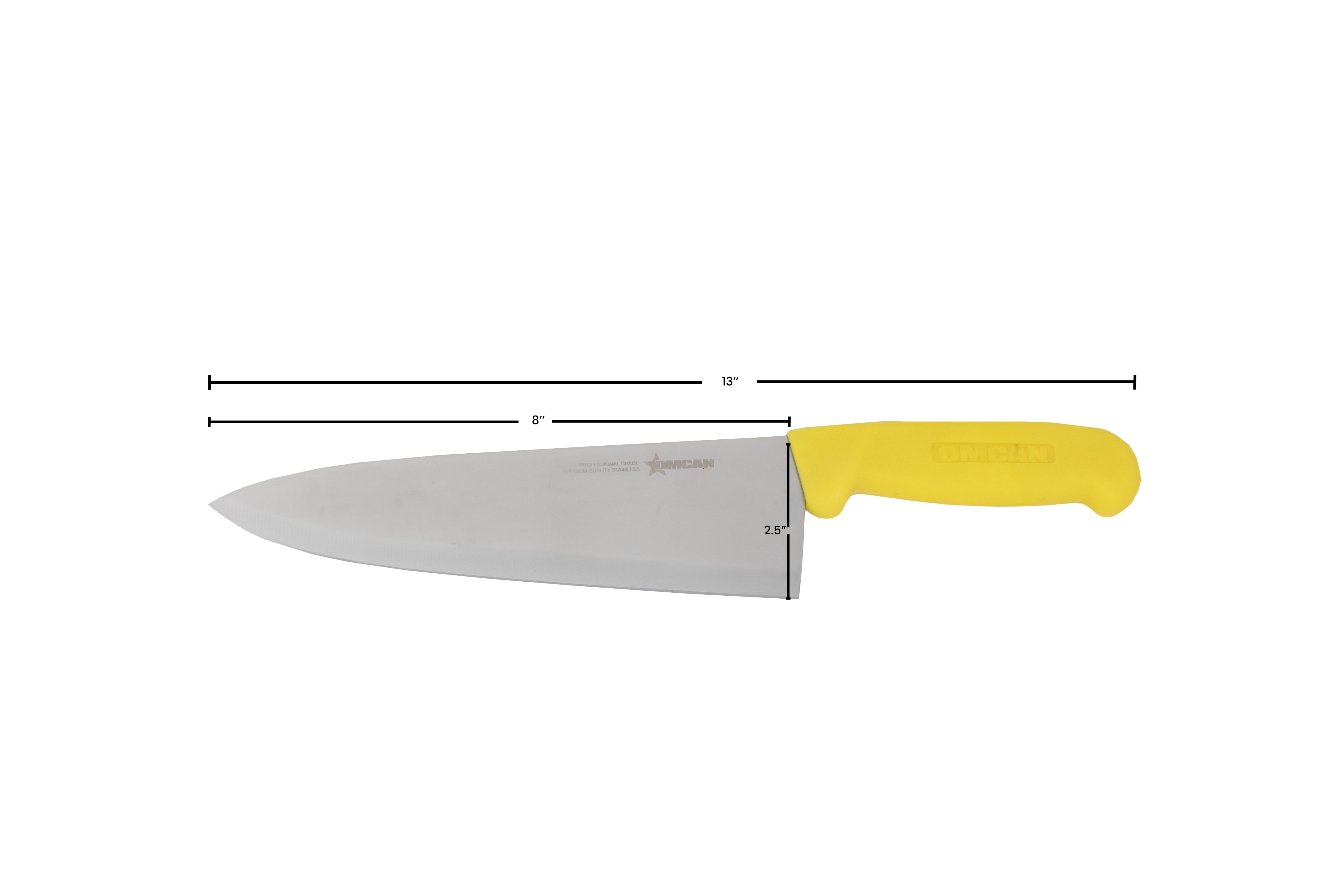 8" Medium Cook Knife with Yellow Polypropylene Handle