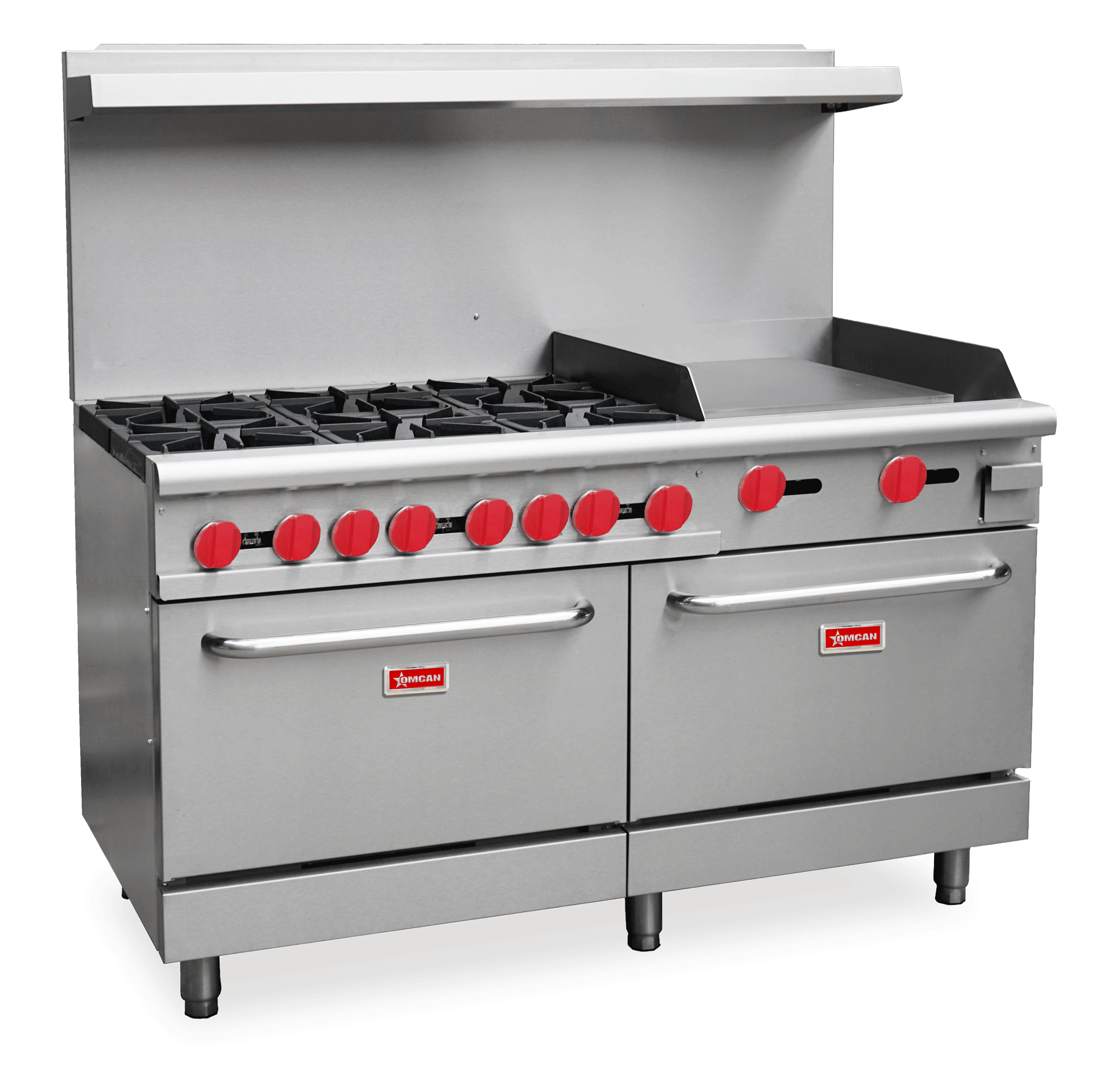 60″ Commercial Gas Range with 6 Burners, 24″ Griddle and 2 Standard Ovens 282,000 BTU – Propane