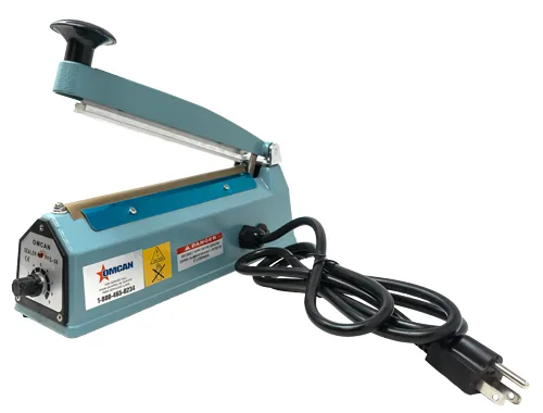Portable Impulse Sealer with 8″ seal bar and 2 mm seal width