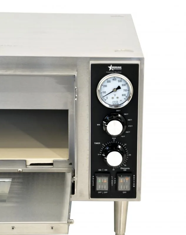 27" Countertop Double Chamber Electric Pizza Oven with Ceramic Deck- 240V, 1 Ph, 3.2 kW