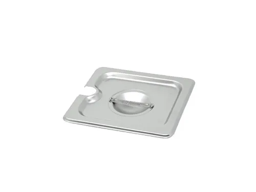 1/6-Size Slotted Stainless Steel Steam Table Pan Cover