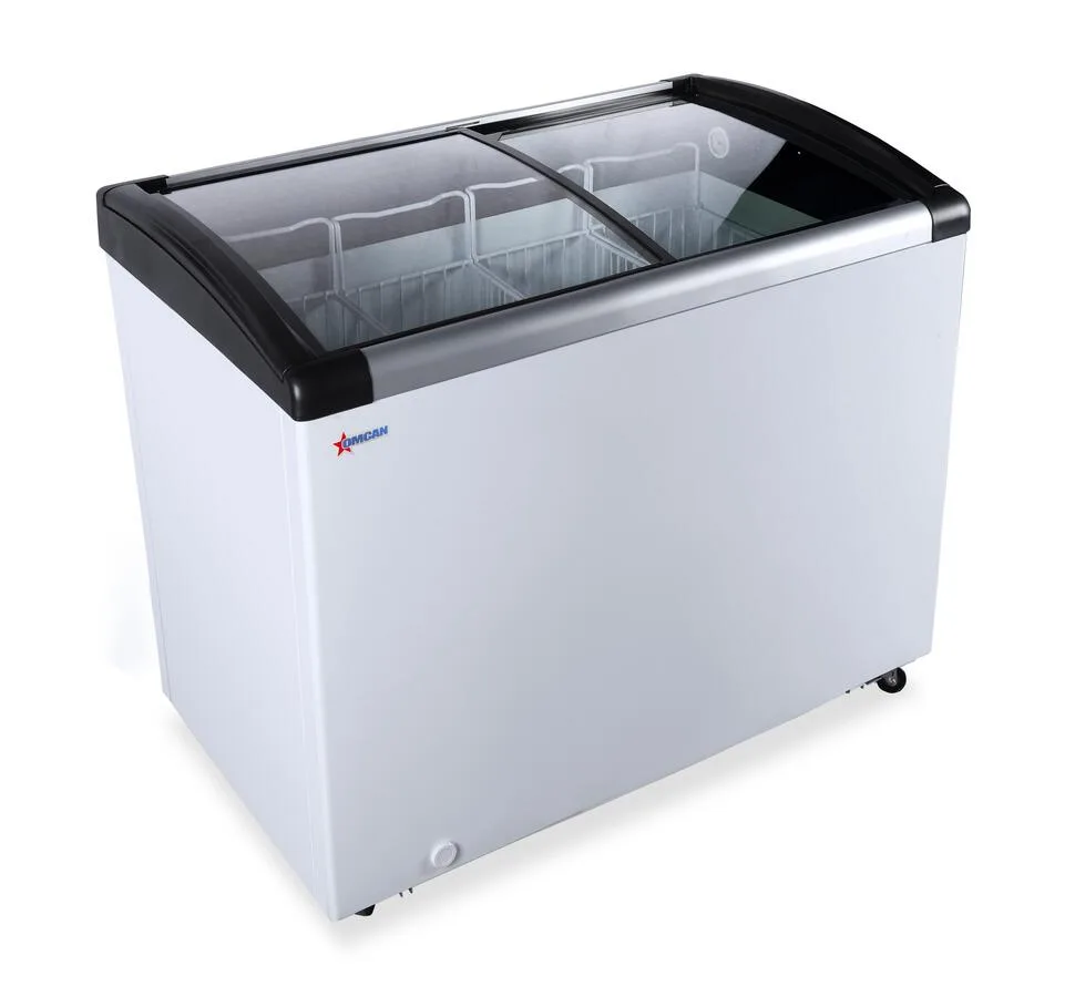 44″ Two (2) Door Ice Cream Display Chest Freezer with Curved Glass Top, 6.7 cu.ft. (190 L)