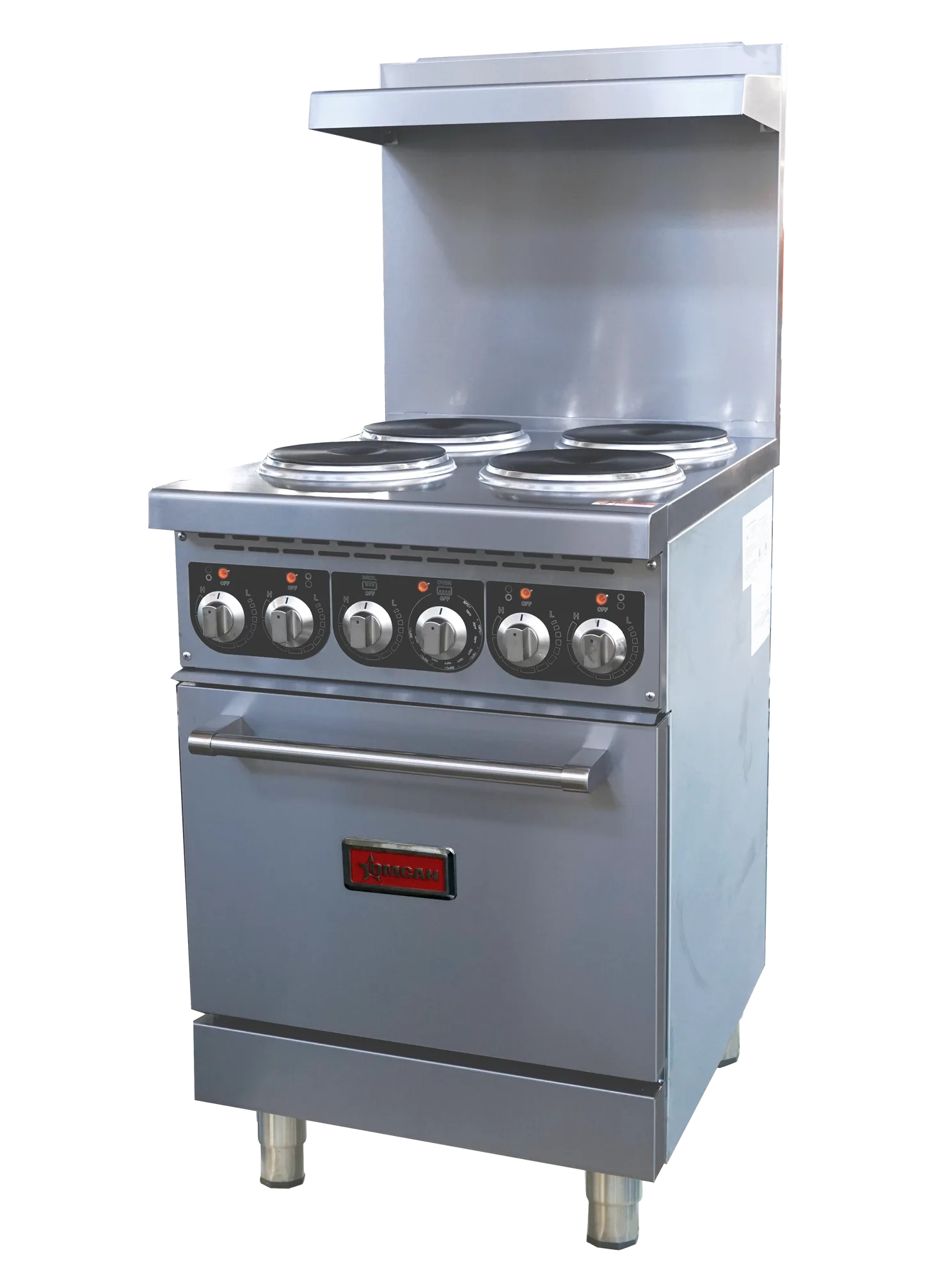 24” Commercial Electric Range with 4 Burners and Standard Oven – 208V, 13kW, 3Ph