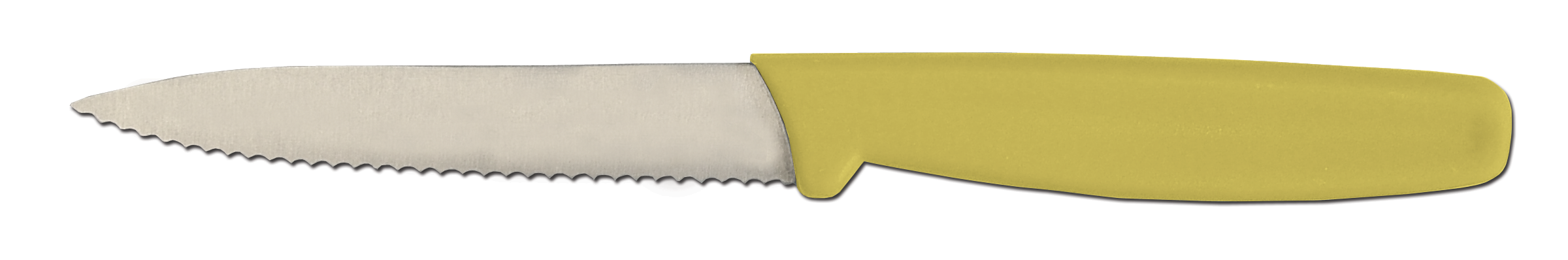 3 1/4" Serrated Paring Knife with Yellow Handle