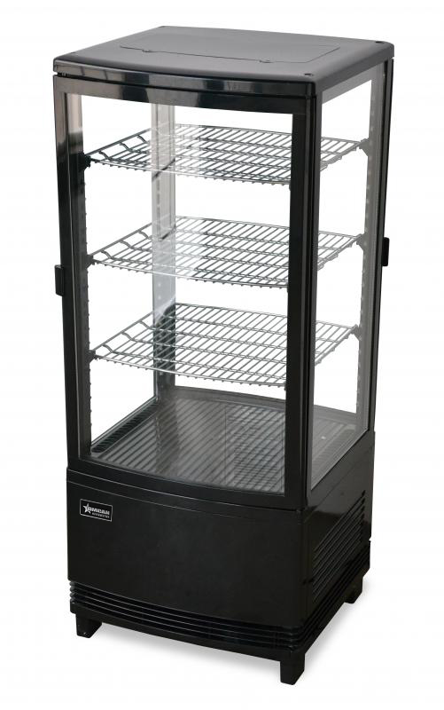 17″ Three (3) Shelf Countertop Pass-Through Refrigerated Display Case, 3.0 cu.ft. (86 L), Black