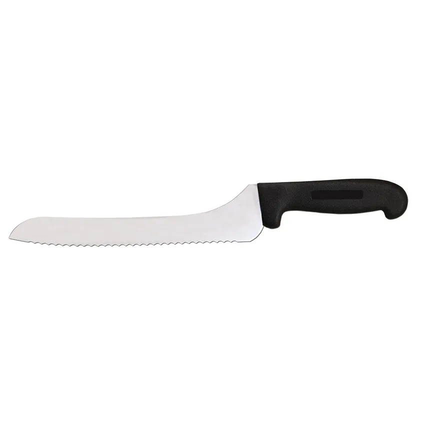 9" Slicer Offset Serrated Blade Knife with Black Polypropylene Handle