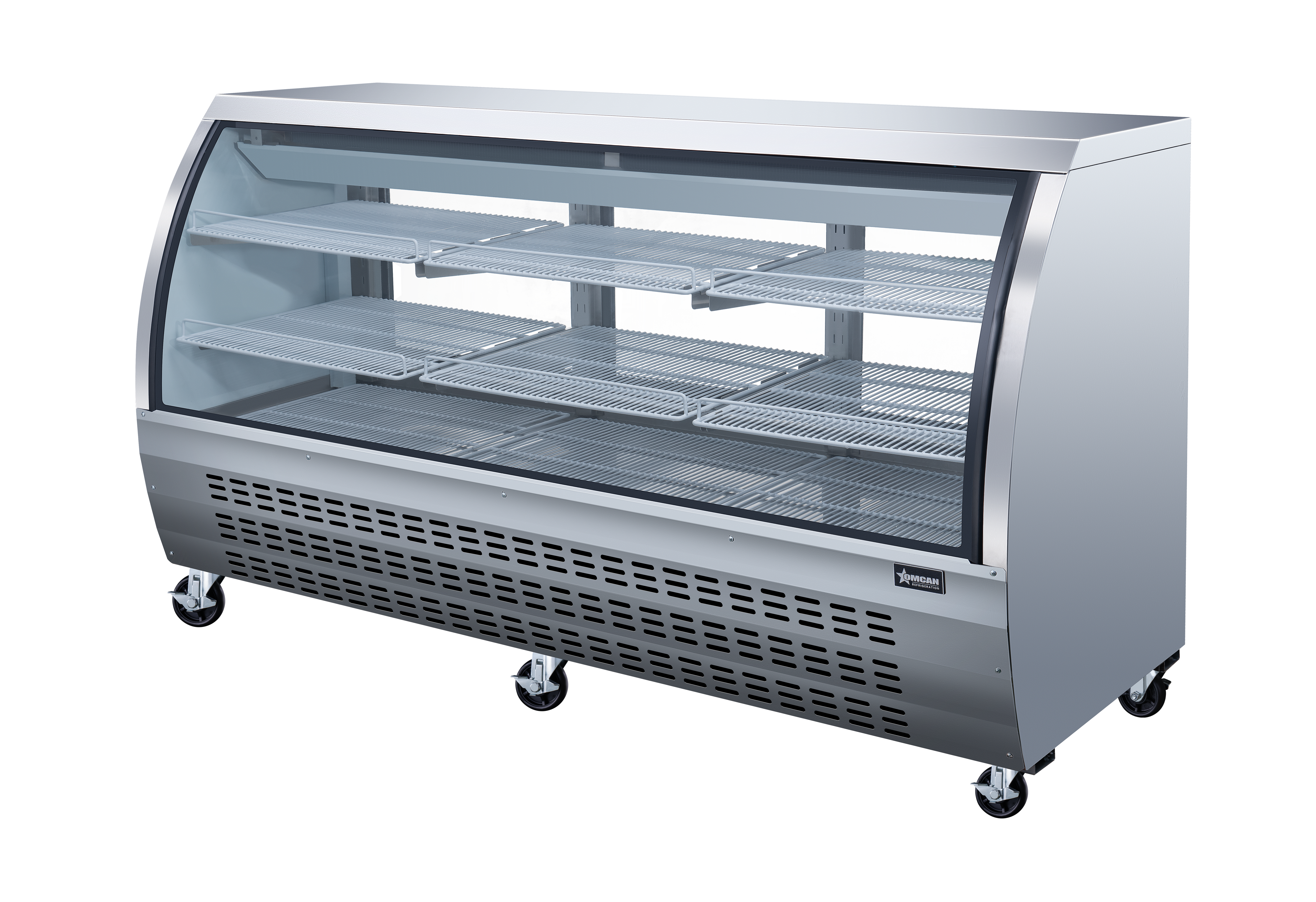 82″ Two (2) Shelf Floor Refrigerated Showcase, 32 cu.ft. (903 L), Stainless Steel