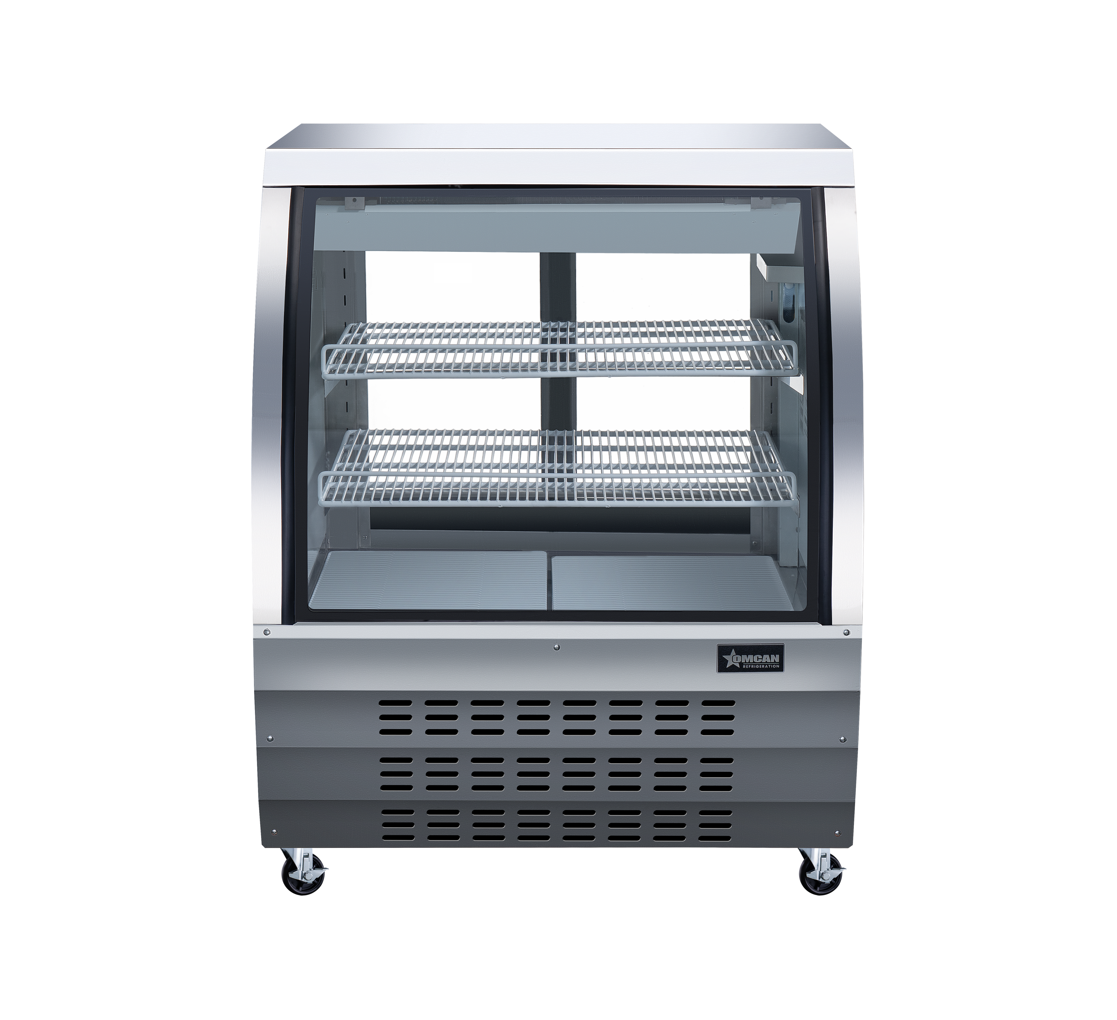 36″ Two (2) Shelf Floor Refrigerated Showcase, 11.6 cu.ft. (328 L), Stainless Steel