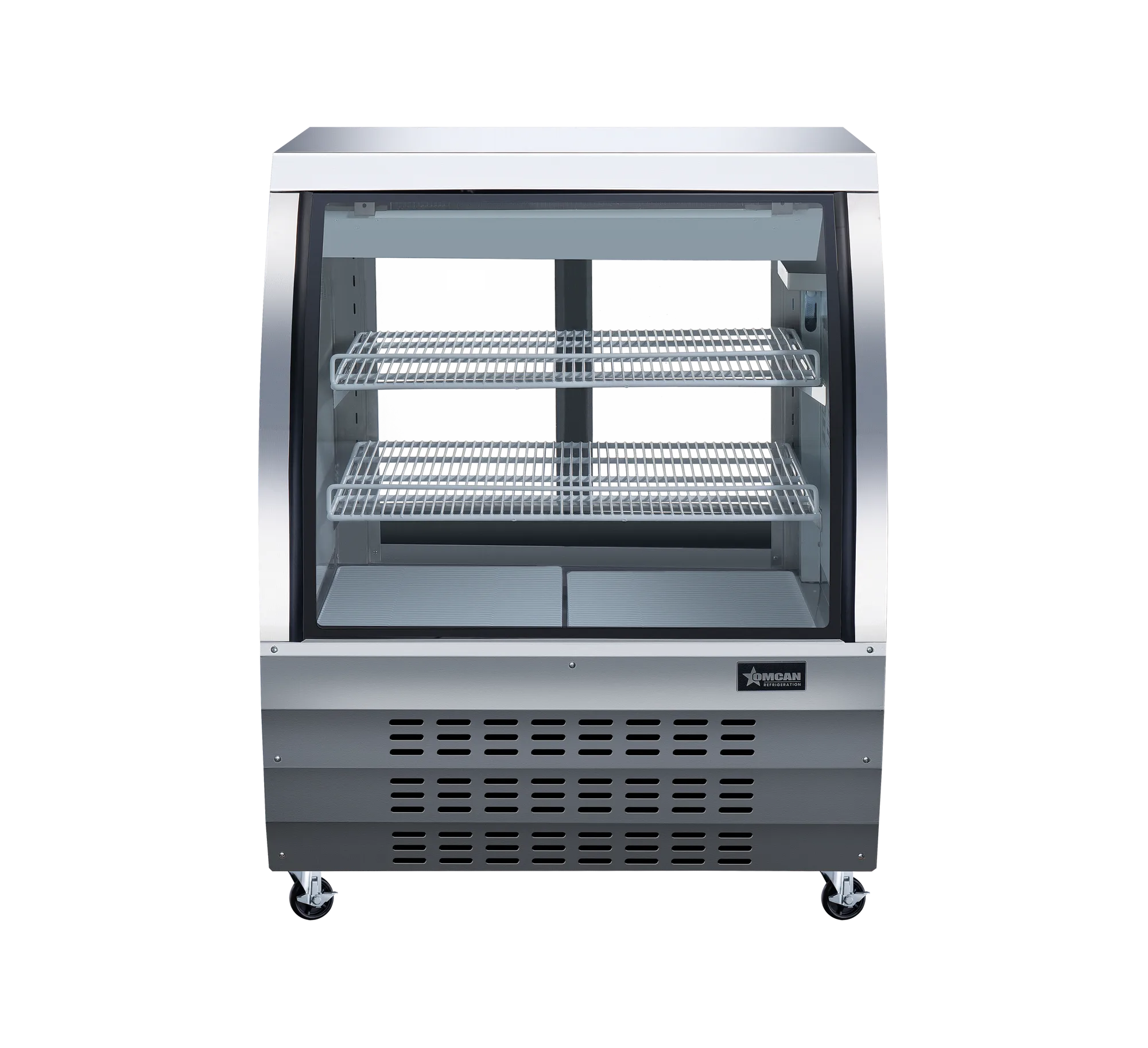 36″ Two (2) Shelf Floor Refrigerated Showcase, 11.6 cu.ft. (328 L), Stainless Steel