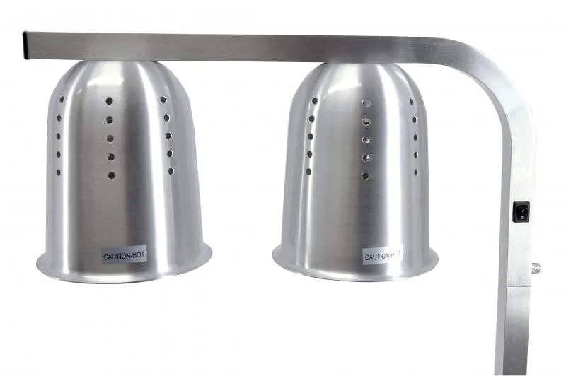 2-Bulb Commercial Portable Heat Lamp, Silver –  2 x 250W, 110V/60Hz/1Ph
