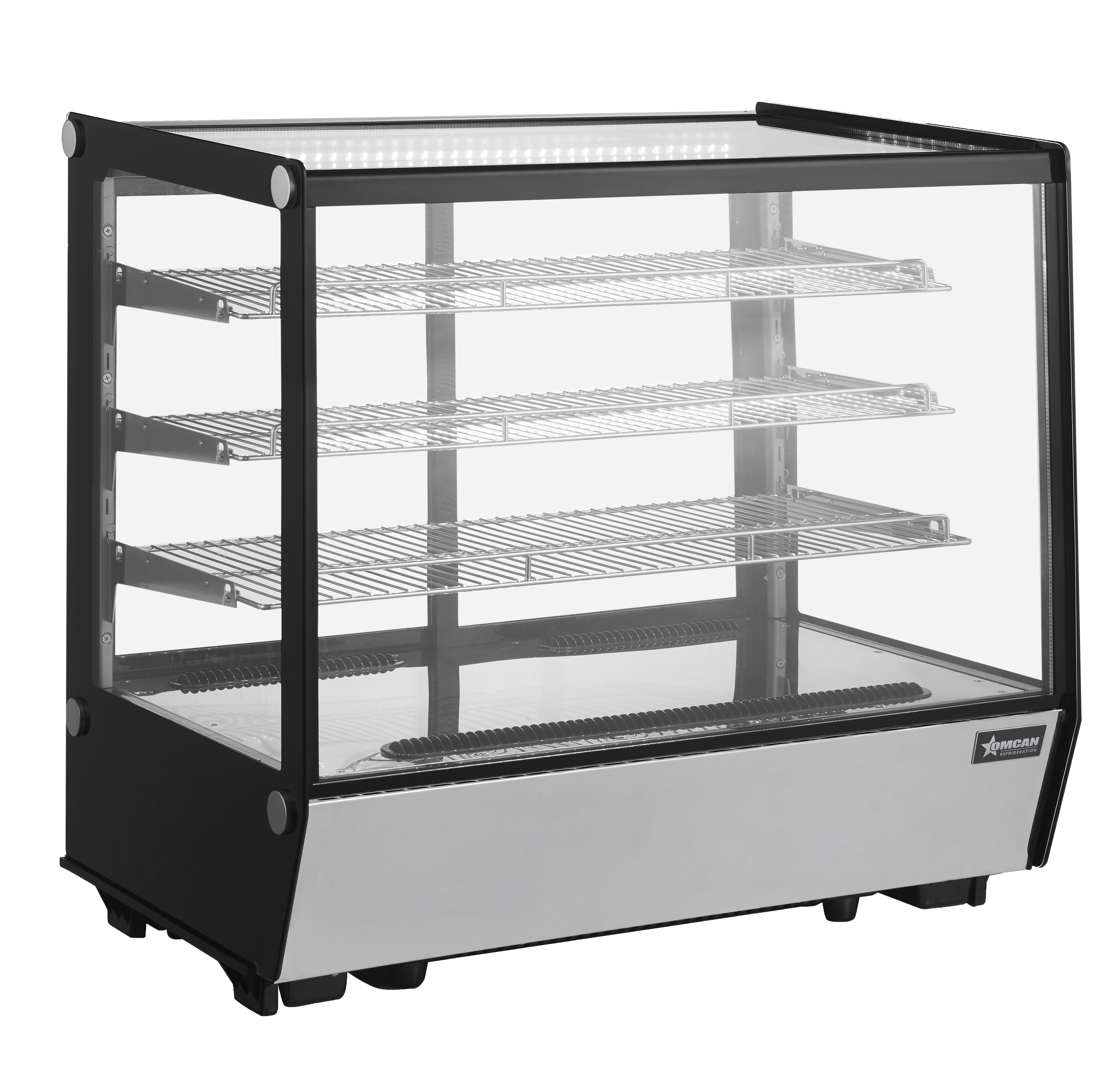 35″ Three (3) Shelf Countertop Square Glass Refrigerated Display, 7 cu.ft. (186 L)