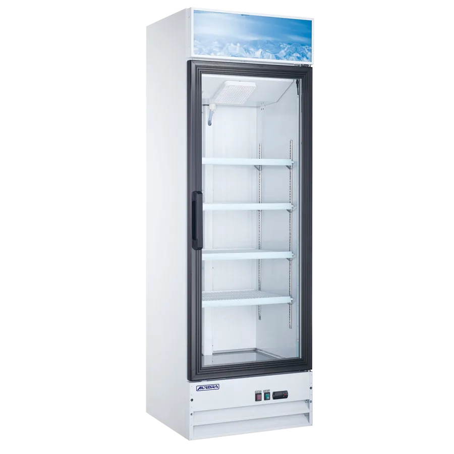 Aurora 26″ One (1) Glass Door Display Refrigerator with Lightbox, 13 cu.ft. (382 L), White