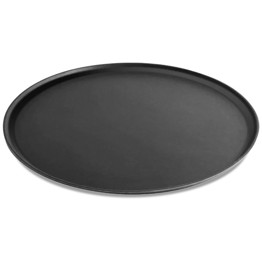 26" Non-slip Black Oval Service Tray