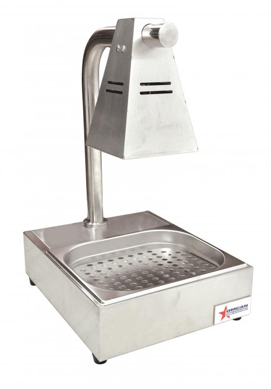 Commercial Fry Dump Holding Station Portable Electric Food Warmer One Infrared Bulb Freestanding with Tray – 275W, 110V