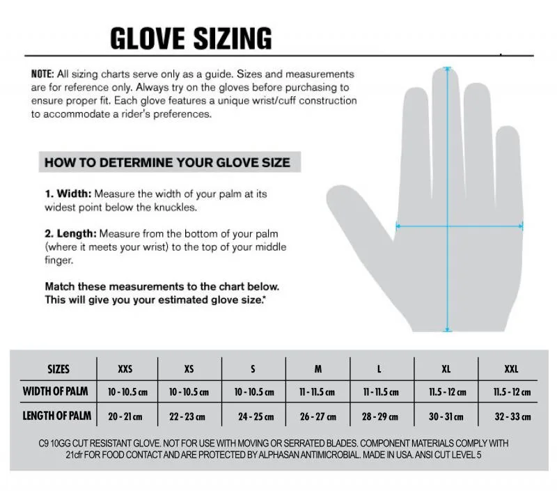 Large Mesh Glove with Blue Wrist Strap