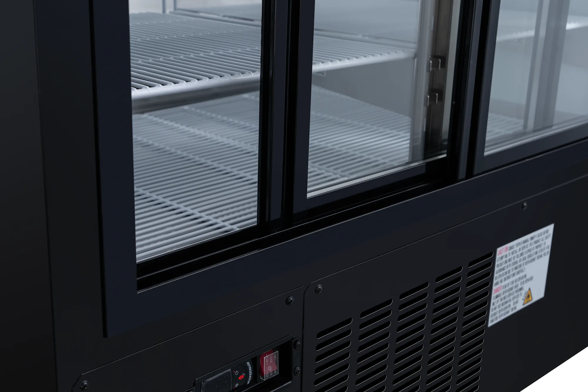 64″ Two (2) Shelf Floor Refrigerated Showcase, 22 cu.ft. (620 L), Black
