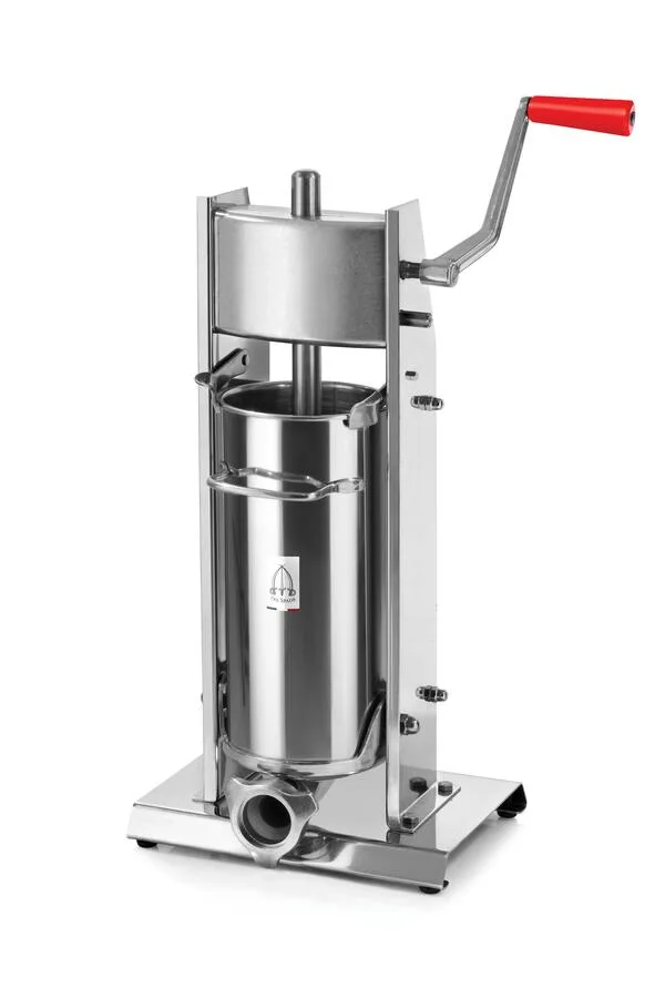 Trento Tre-Spade All Stainless Steel Vertical Two-Speed Gear-Driven Manual Sausage Stuffer with 11 lb. capacity