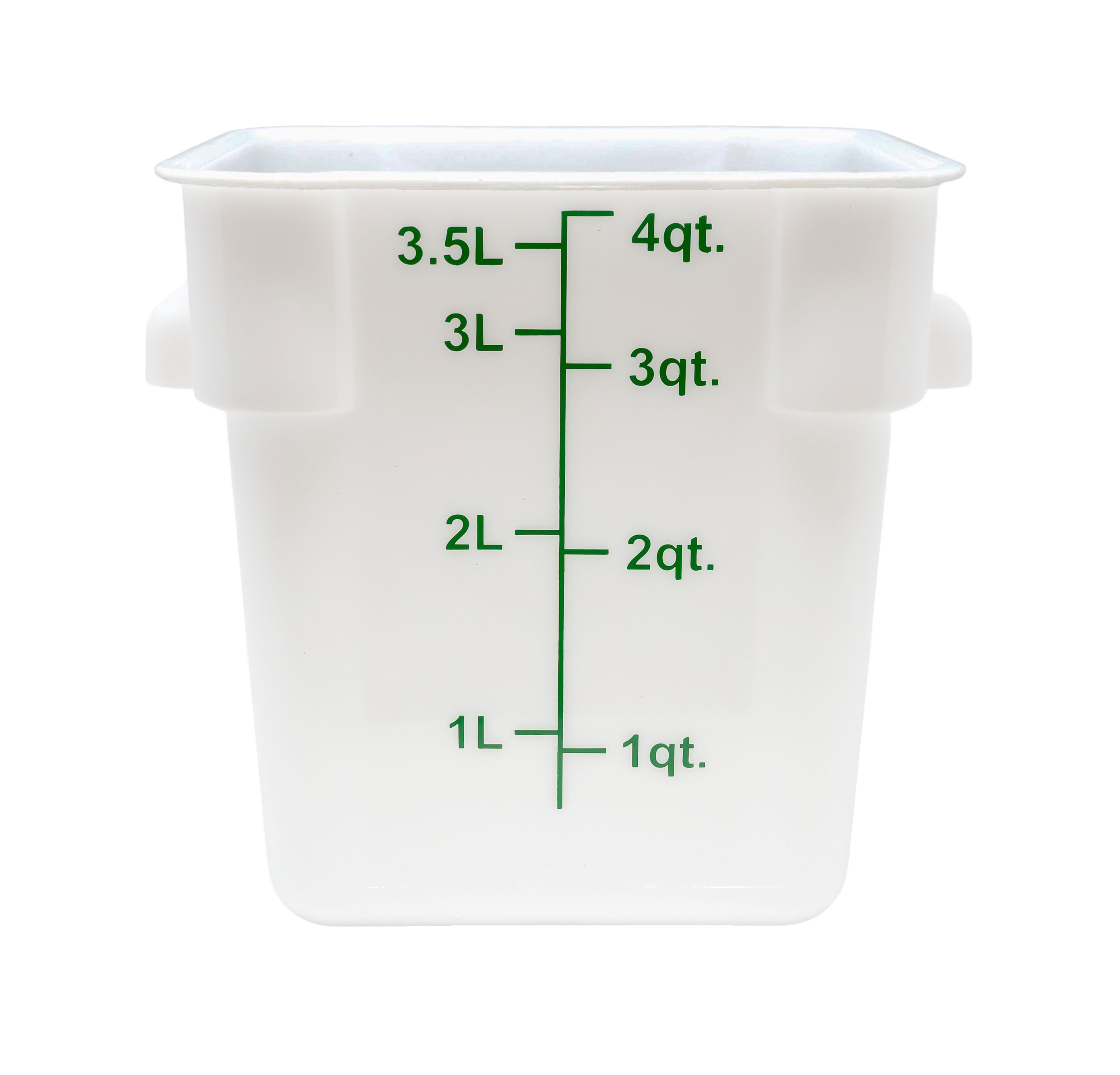 4 qt Polypropylene White Square Food Storage