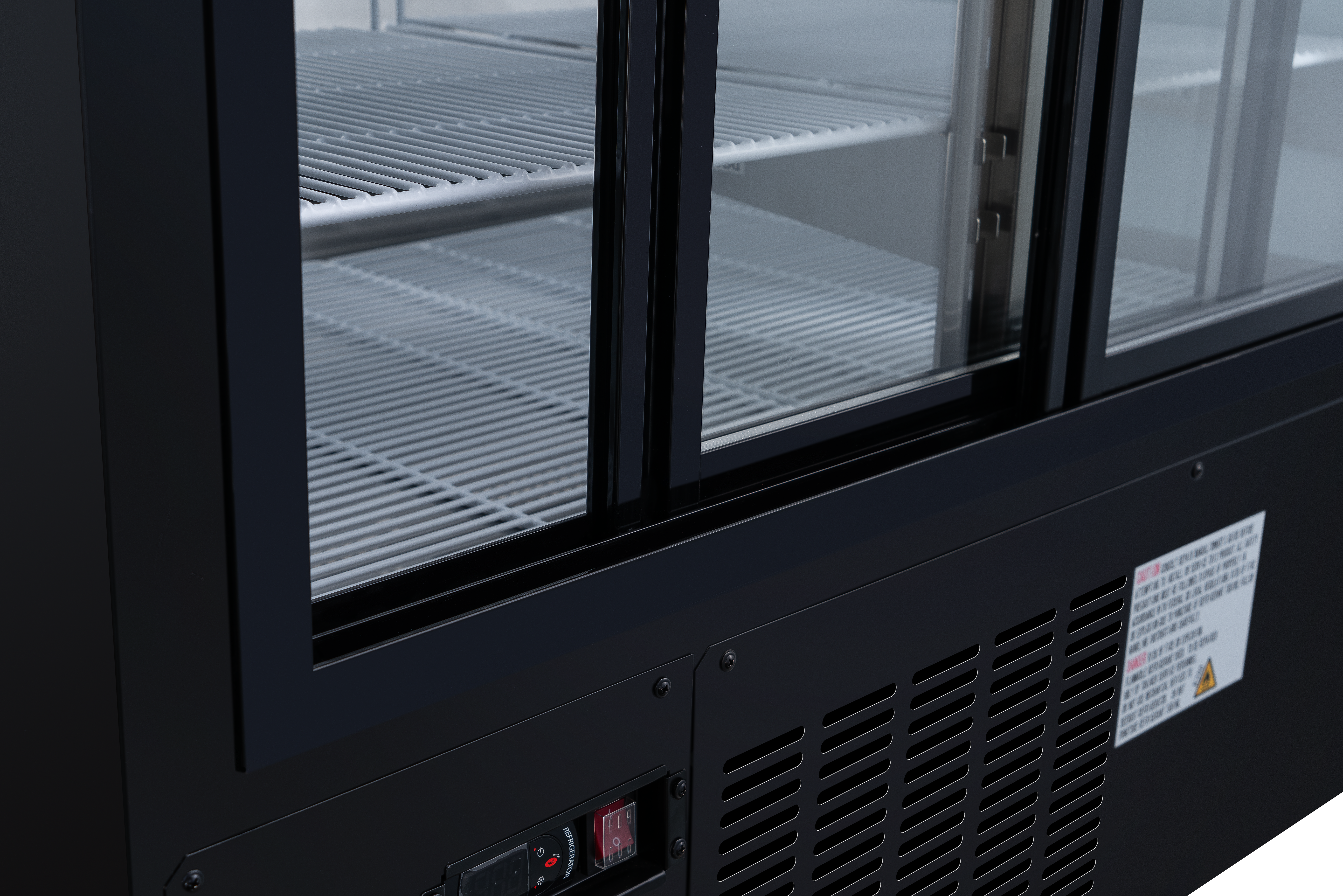 82″ Two (2) Shelf Floor Refrigerated Showcase, 32 cu.ft. (903 L), Black