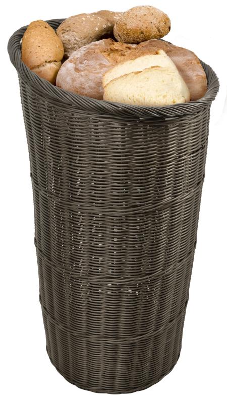 Round Brown Tapered Basket with Round Tray
