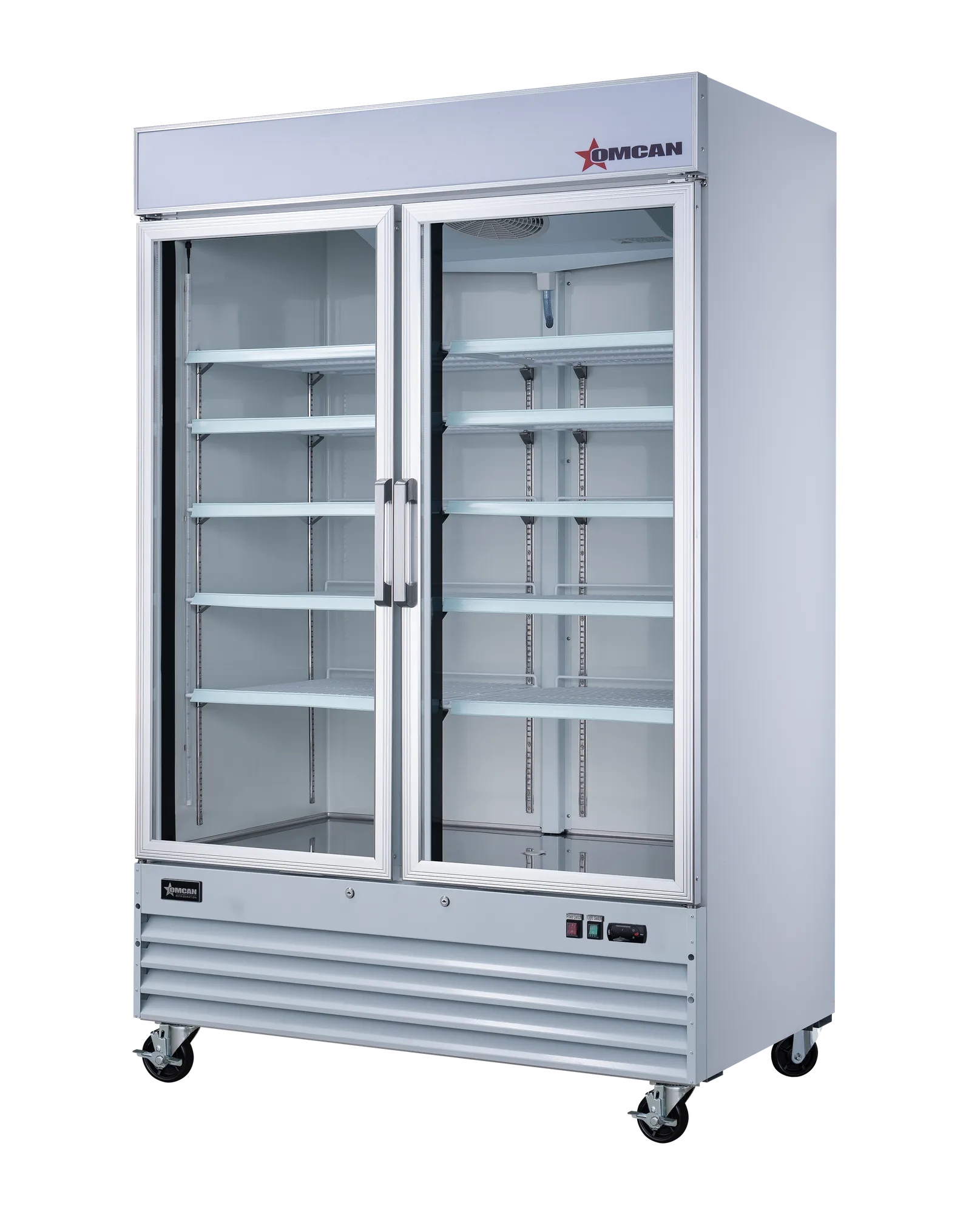 53” Two (2) Glass Door Display Refrigerator, 45 cu.ft. (1270 L), White