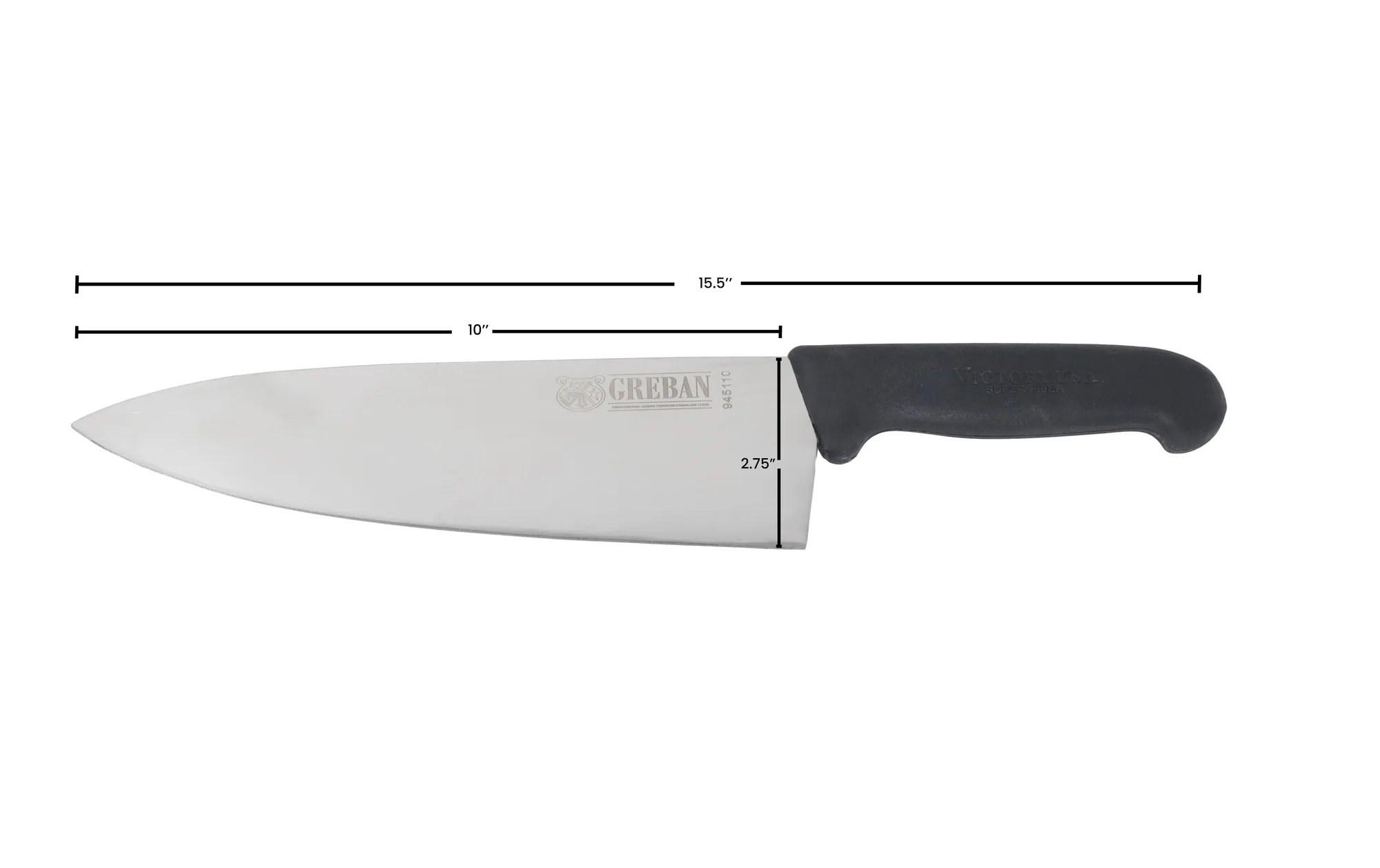 10" Medium Cook Knife with Black Super Fiber Handle
