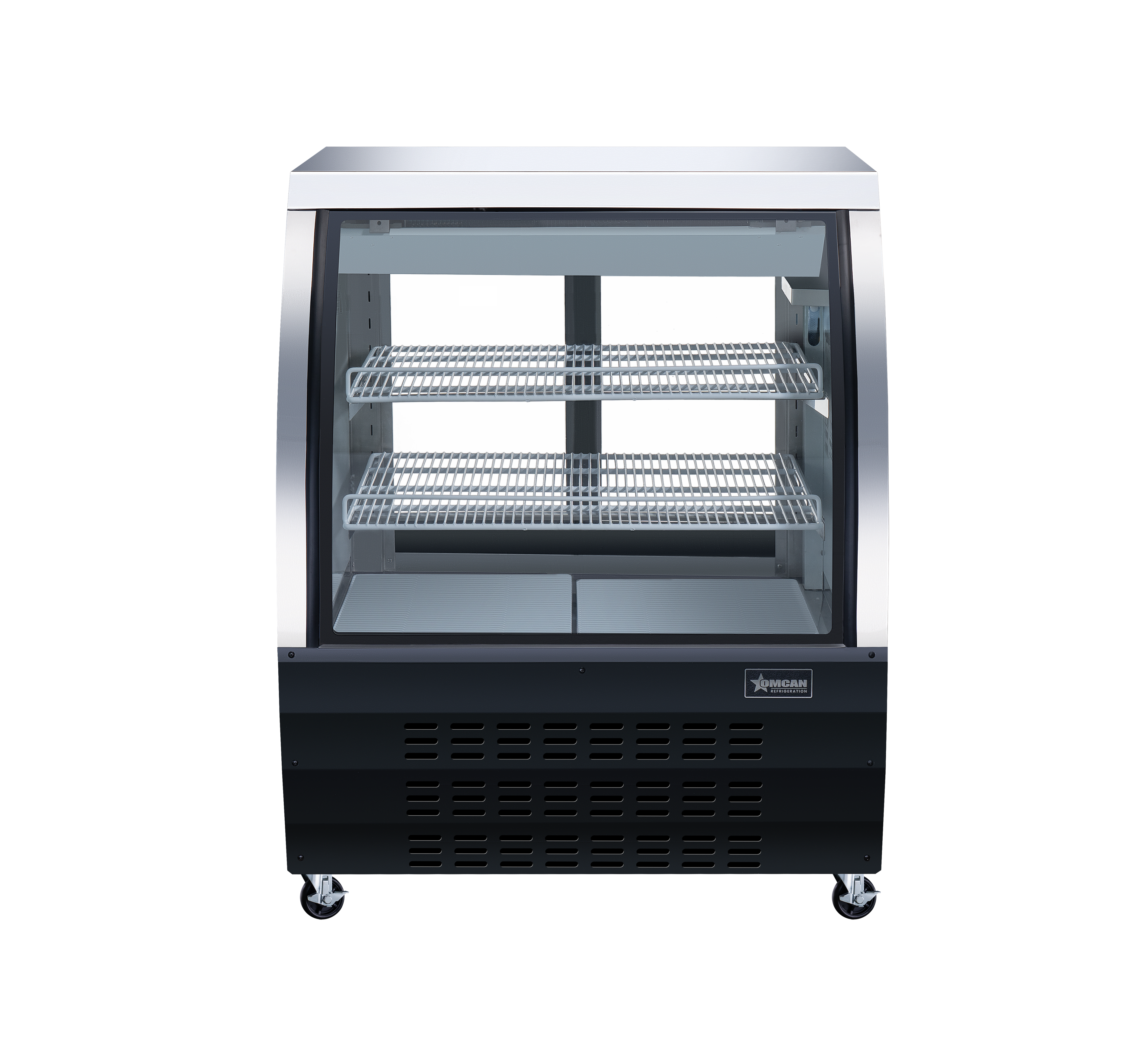 36″ Two (2) Shelf Floor Refrigerated Showcase, 11.6 cu.ft. (328 L), Black