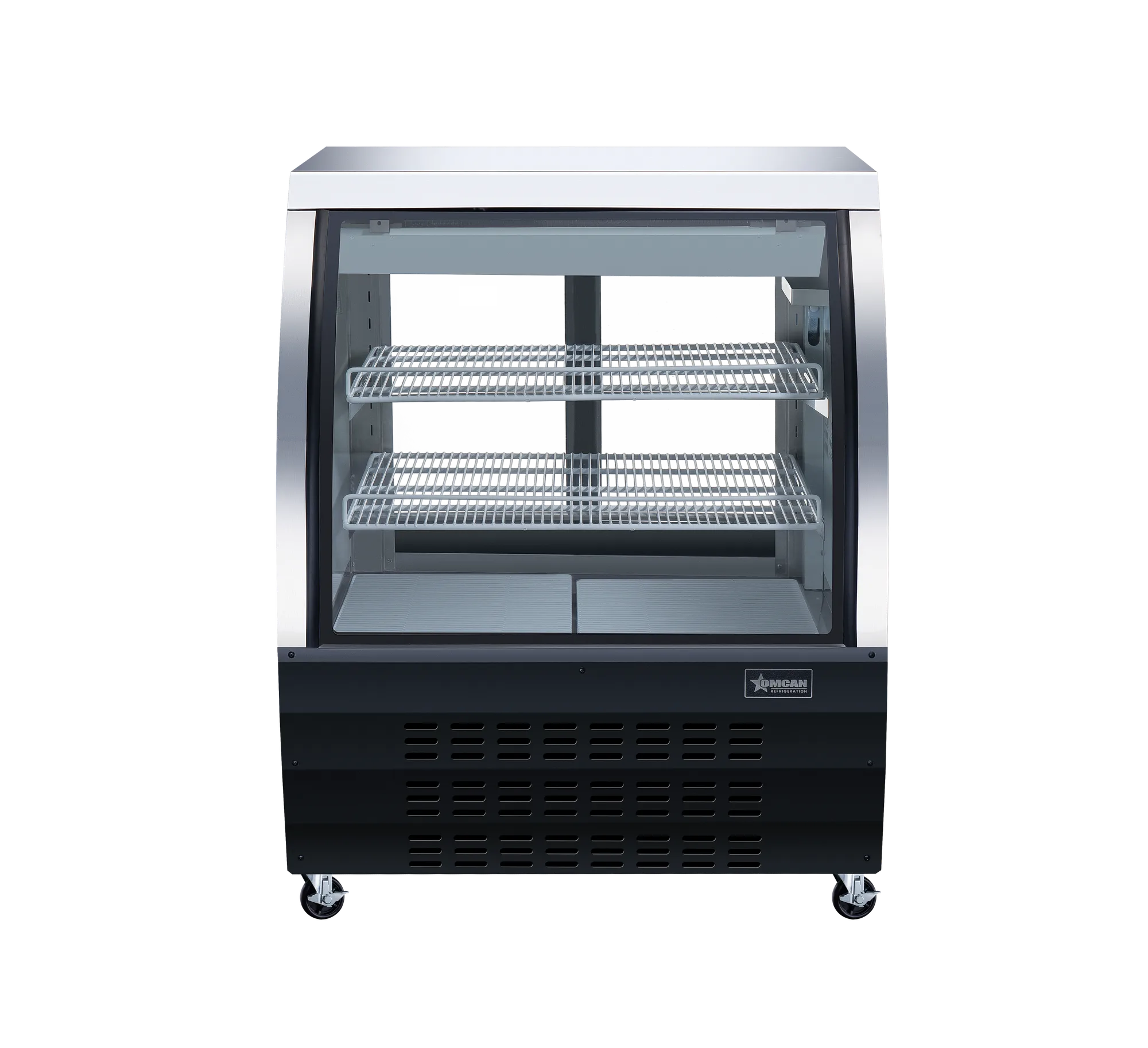 36″ Two (2) Shelf Floor Refrigerated Showcase, 11.6 cu.ft. (328 L), Black