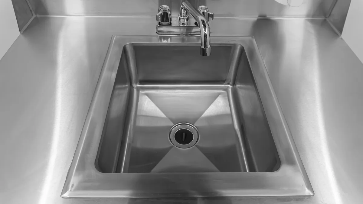 Portable Hand Sink with Backsplash and Water Heater Tank and Pump