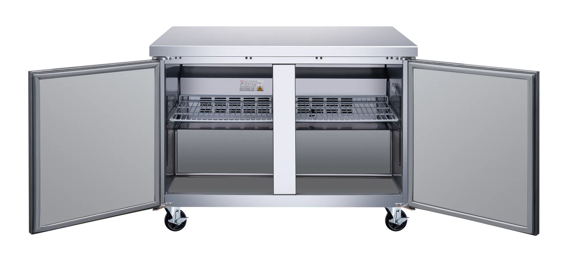 48″ Two (2) Door Undercounter Freezer, 12 cu.ft. (338 L), Stainless Steel