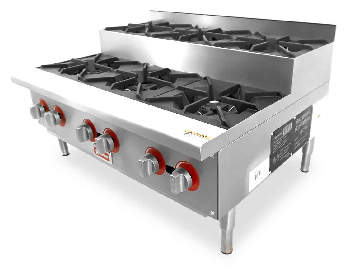 36″ Step-Up Hot Plate with 6 Burners