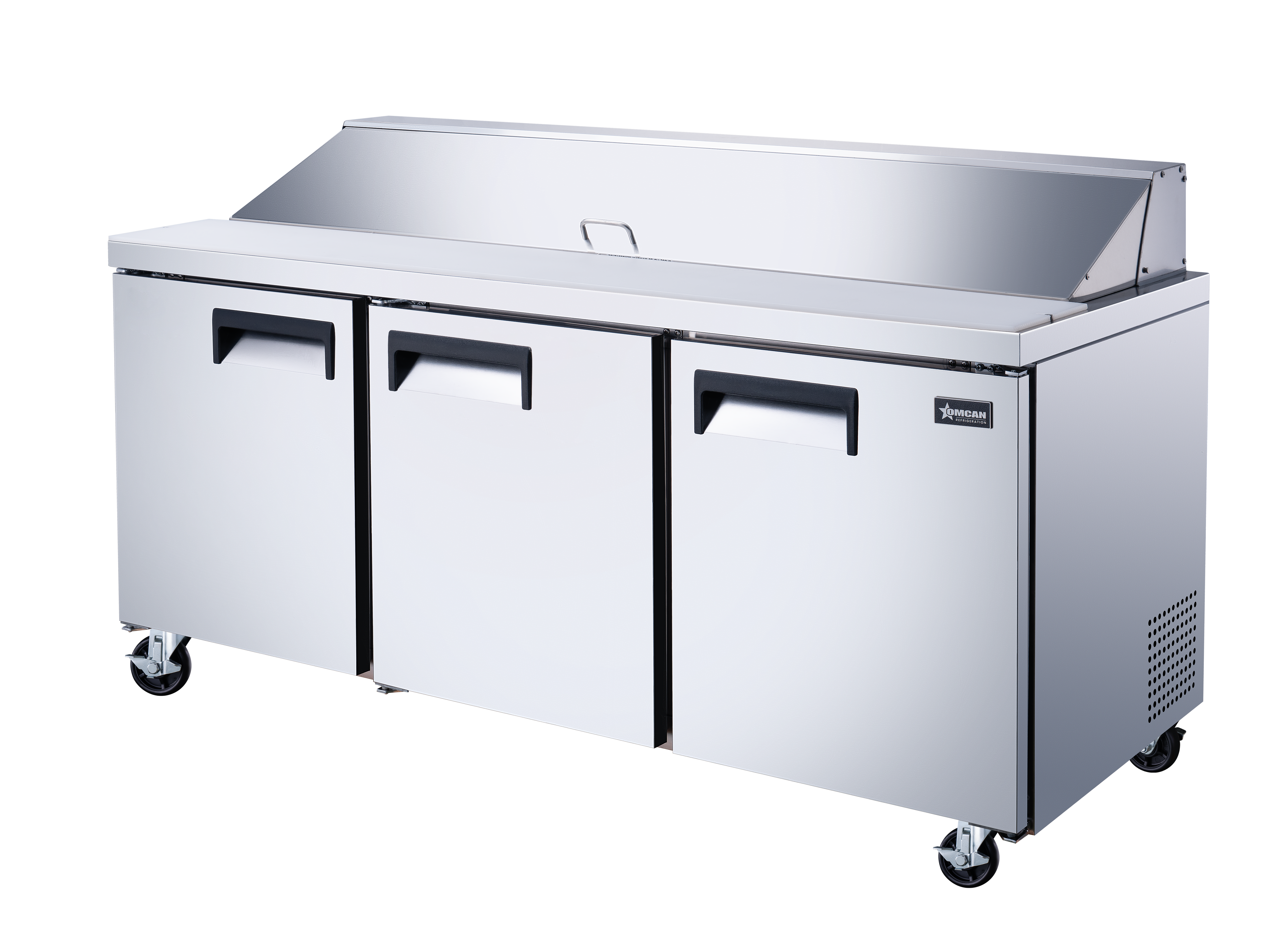 70″ Three (3) Door Refrigerated Prep Table, 15.5 cu.ft. (440 L), Stainless Steel