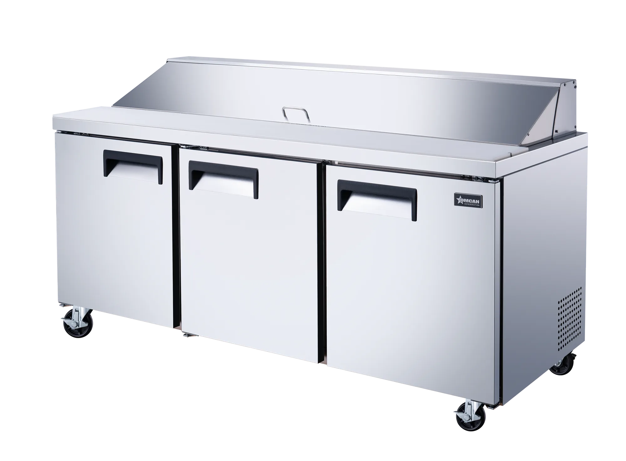70″ Three (3) Door Refrigerated Prep Table, 15.5 cu.ft. (440 L), Stainless Steel