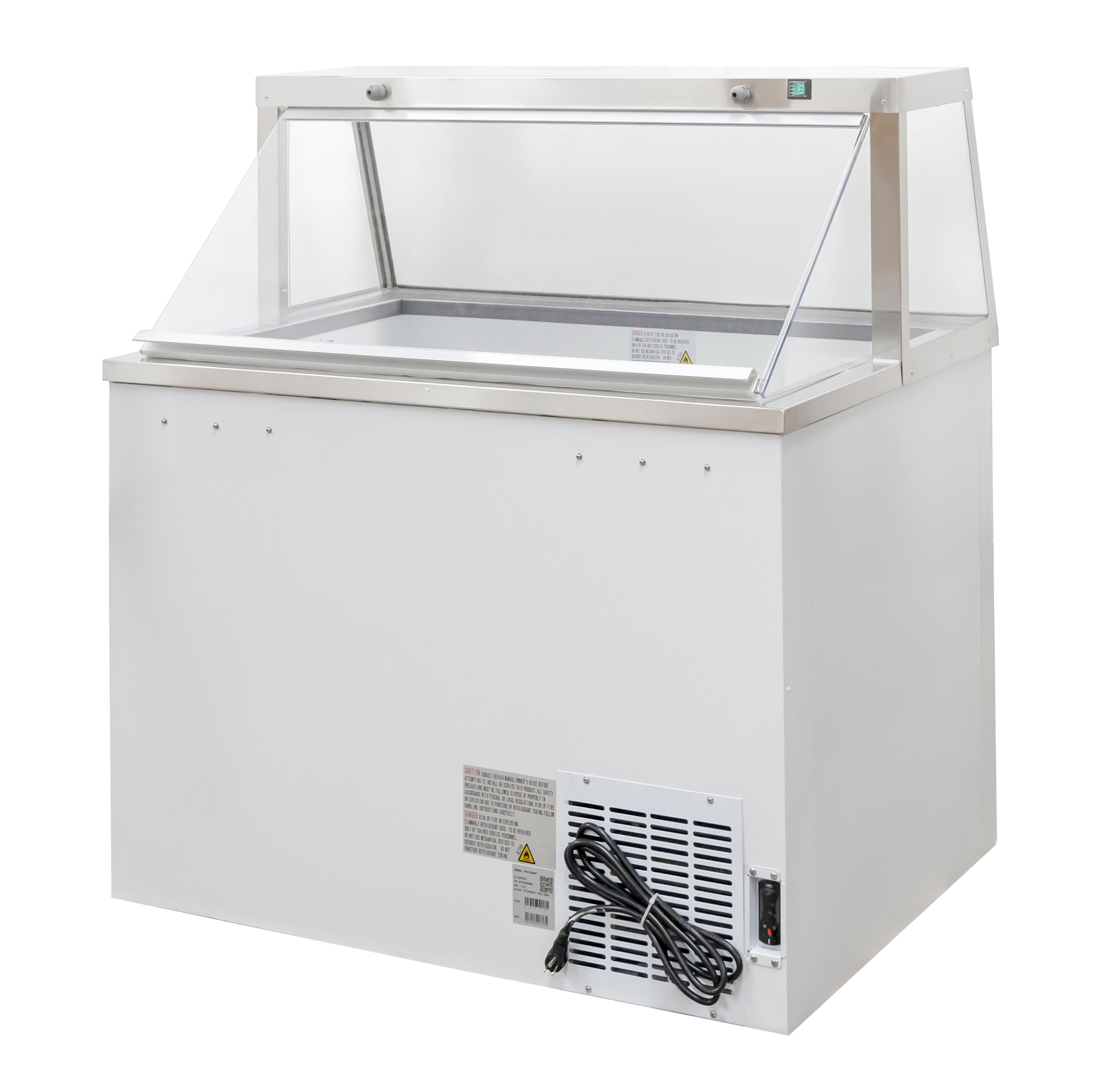 47” 8+4 Tubs Capacity Ice Cream Dipping Display with Sneeze Guard