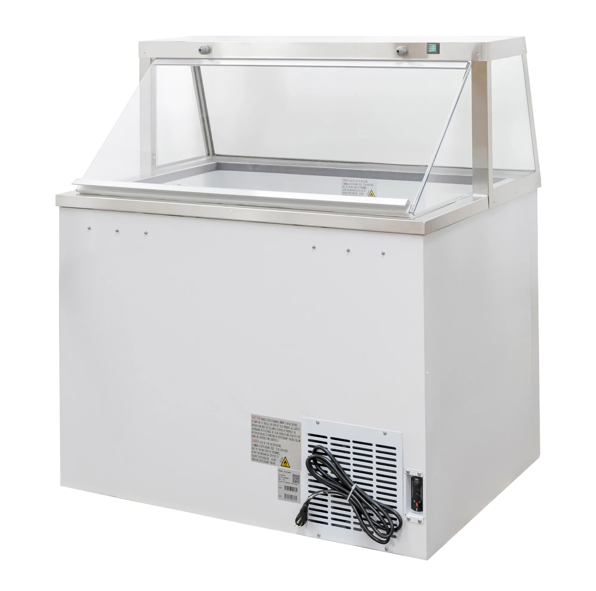 47” 8+4 Tubs Capacity Ice Cream Dipping Display with Sneeze Guard