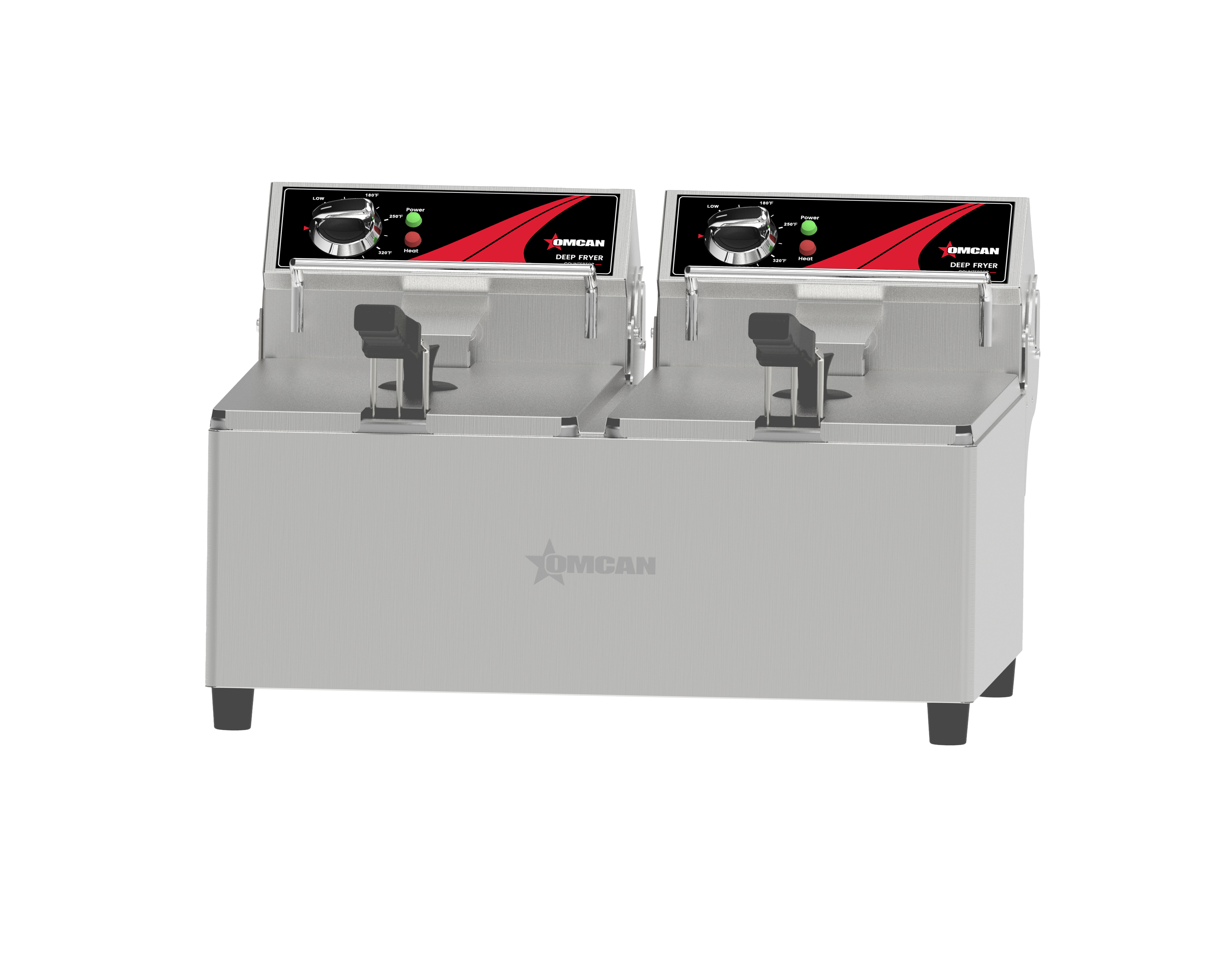 Elite Series 2 x 20 lb Capacity Electric Countertop  23.6” Double Basket Deep Fryer