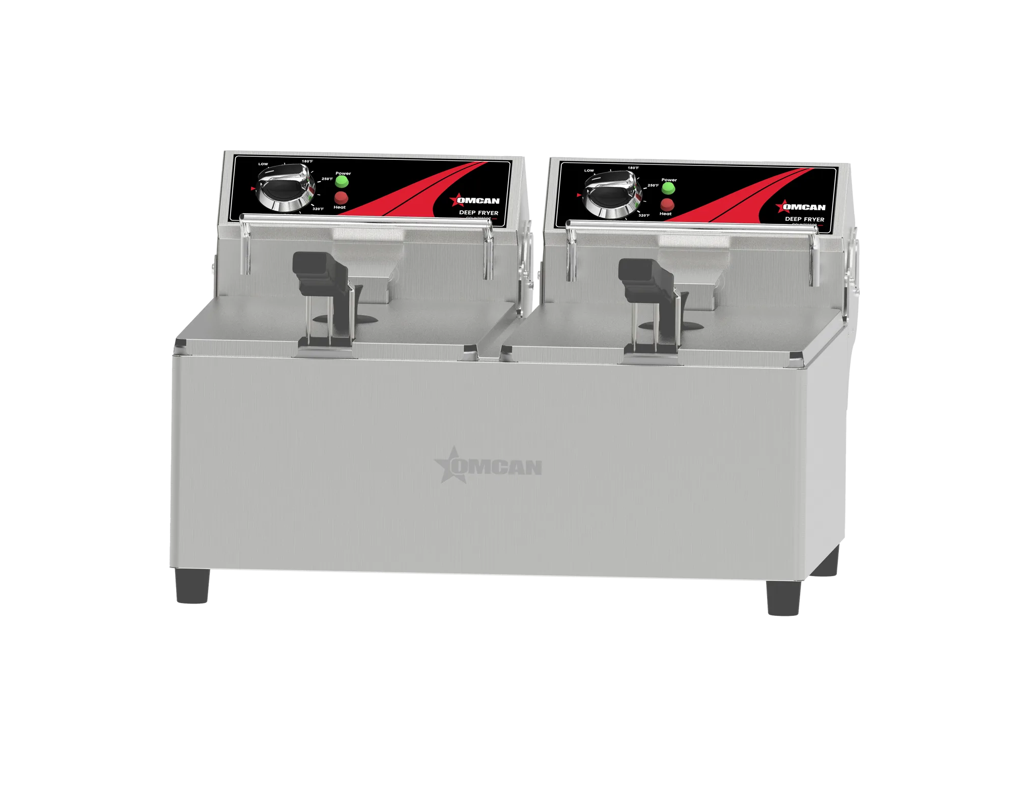 Elite Series 2 x 20 lb Capacity Electric Countertop  23.6” Double Basket Deep Fryer