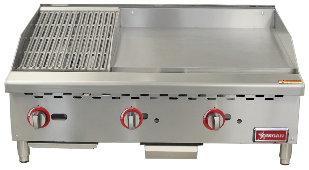 36″ Countertop Gas Combination Charbroiler and Griddle Combo- 95,000 BTU