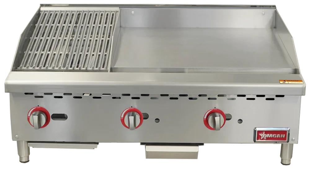 36″ Countertop Gas Combination Charbroiler and Griddle Combo- 95,000 BTU