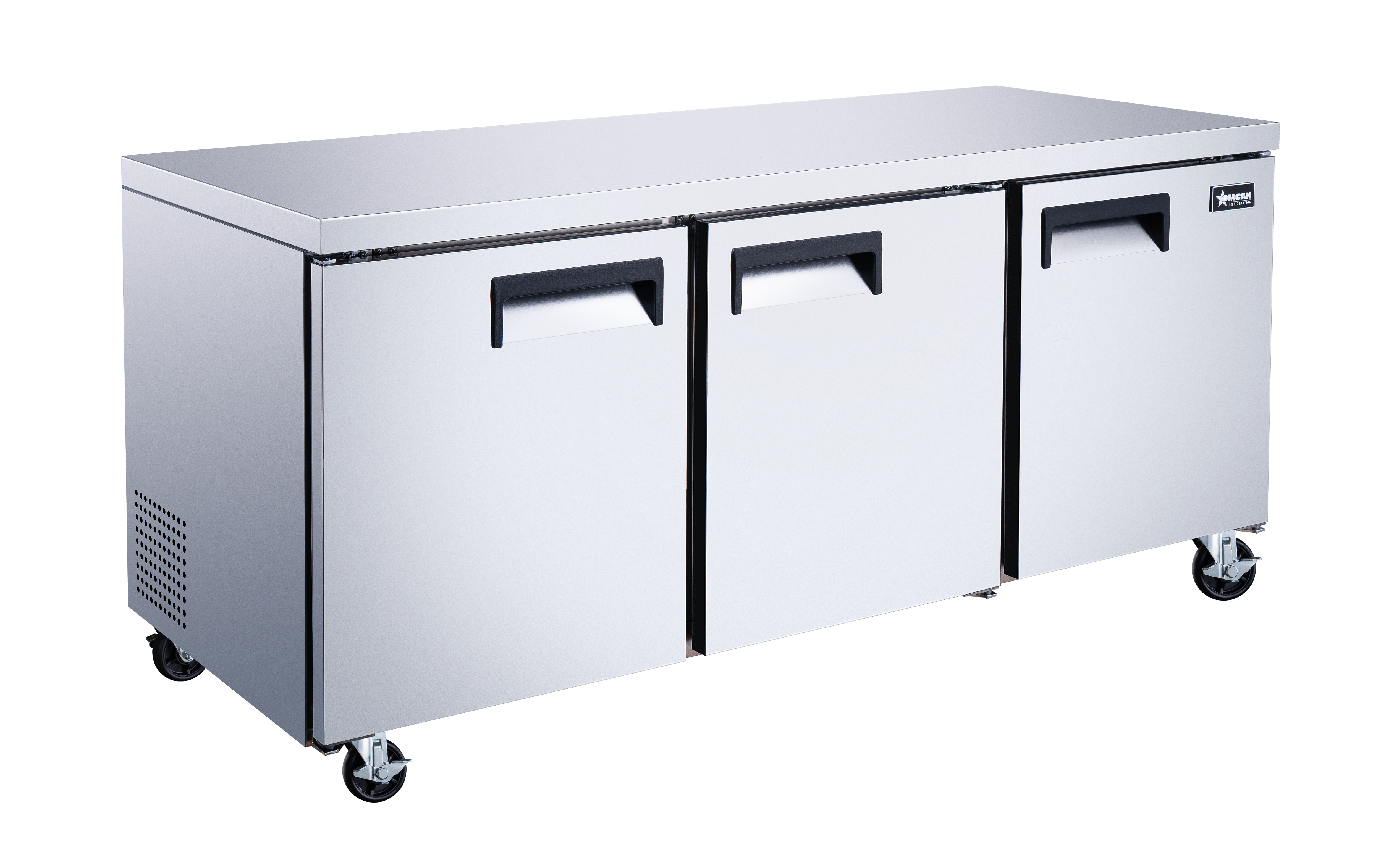 72″ Three (3) Door Undercounter Refrigerator, 15.5 cu.ft. (440 L), Stainless Steel