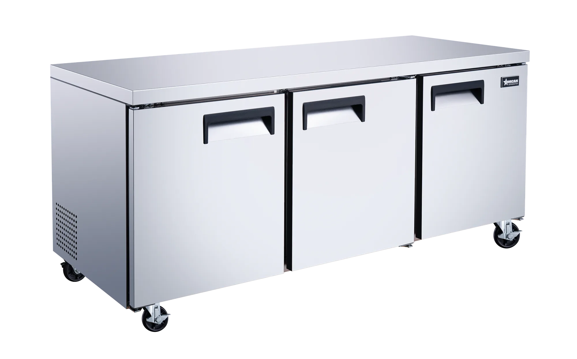 72″ Three (3) Door Undercounter Refrigerator, 15.5 cu.ft. (440 L), Stainless Steel